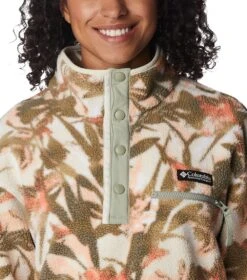 Columbia Helvetia Cropped Half Snap Pullover - Womens Chalk / Floriculture Print -Columbia Sale Store 1690205576 2014561 194 4