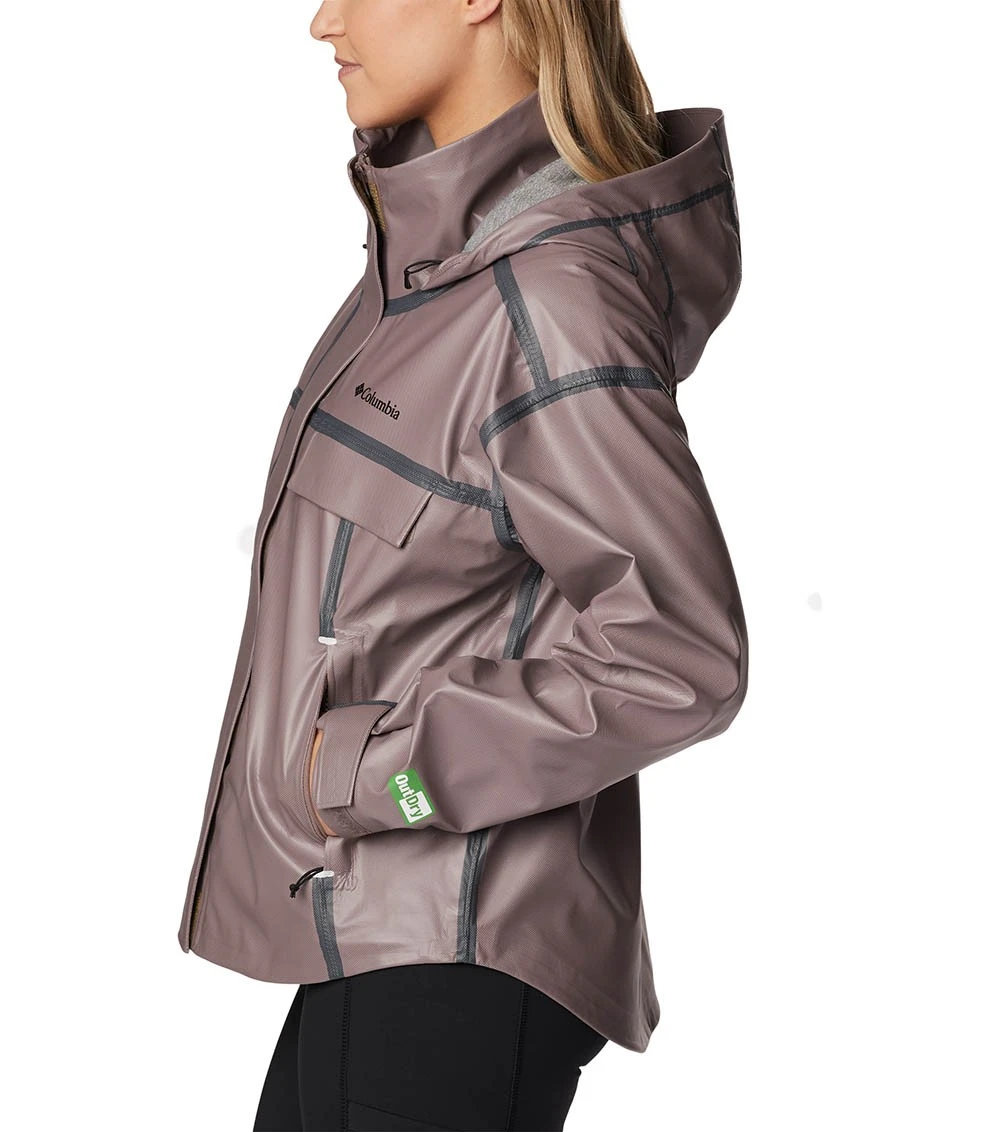 Columbia Coral Ridge OutDry Extreme Rain Jacket - Womens Quantum Mauve 3 Columbia Coral Ridge OutDry Extreme Rain Jacket - Womens Quantum Mauve - Image 3