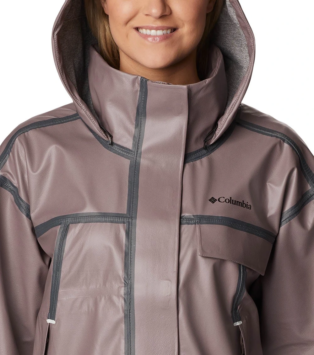 Columbia Coral Ridge OutDry Extreme Rain Jacket - Womens Quantum Mauve 4 Columbia Coral Ridge OutDry Extreme Rain Jacket - Womens Quantum Mauve - Image 4
