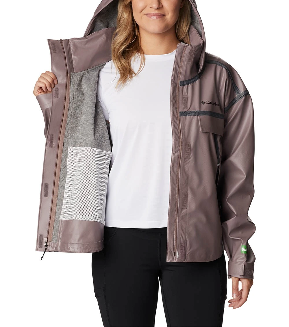 Columbia Coral Ridge OutDry Extreme Rain Jacket - Womens Quantum Mauve 5 Columbia Coral Ridge OutDry Extreme Rain Jacket - Womens Quantum Mauve - Image 5