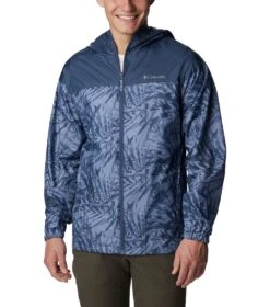 Columbia Flash Challenger Novelty Windbreaker - Mens Bluestone Dye Palms Tonal Print / Dk Mtn