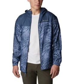 Columbia Flash Challenger Novelty Windbreaker - Mens Bluestone Dye Palms Tonal Print / Dk Mtn -Columbia Sale Store 1692185220 1988711 449 7