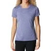 Columbia Hike Short Sleeve Crew Lightweight Shirt - Womens Dark Sapphire Heather