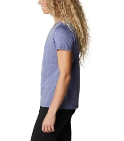 Columbia Hike Short Sleeve Crew Lightweight Shirt - Womens Dark Sapphire Heather -Columbia Sale Store 1692185228 1991551 432 3
