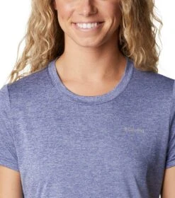 Columbia Hike Short Sleeve Crew Lightweight Shirt - Womens Dark Sapphire Heather -Columbia Sale Store 1692185228 1991551 432 4