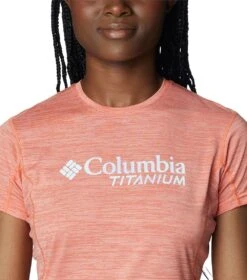 Columbia Titan Pass Graphic Tee - Womens Sunset Orange / Titanium Graphic -Columbia Sale Store 1692185234 1991911 853 4