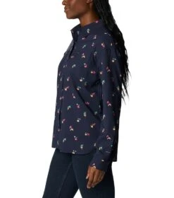 Columbia Silver Ridge Utility Patterned Long Sleeve Shirt - Womens Nocturnal / Baja Blitz -Columbia Sale Store 1692185247 2033351 466 3