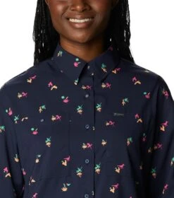 Columbia Silver Ridge Utility Patterned Long Sleeve Shirt - Womens Nocturnal / Baja Blitz -Columbia Sale Store 1692185248 2033351 466 4