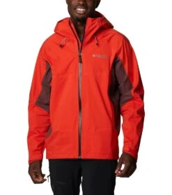 Columbia Mazama Trail Shell Rain Jacket - Mens Spicy / Black / Light Raisin