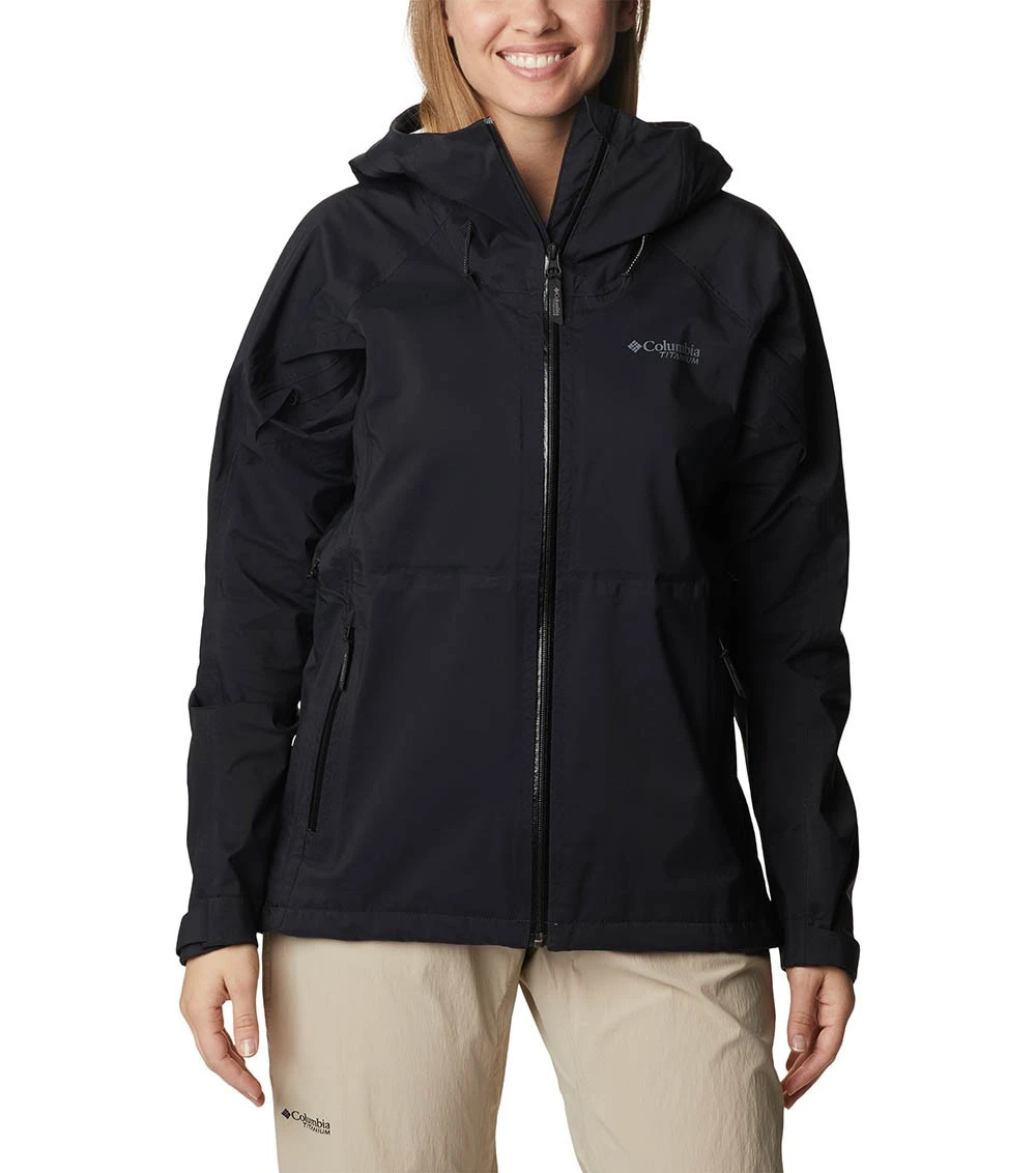 Columbia Mazama Trail Shell Rain Jacket - Womens Black 1 Columbia Mazama Trail Shell Rain Jacket - Womens Black