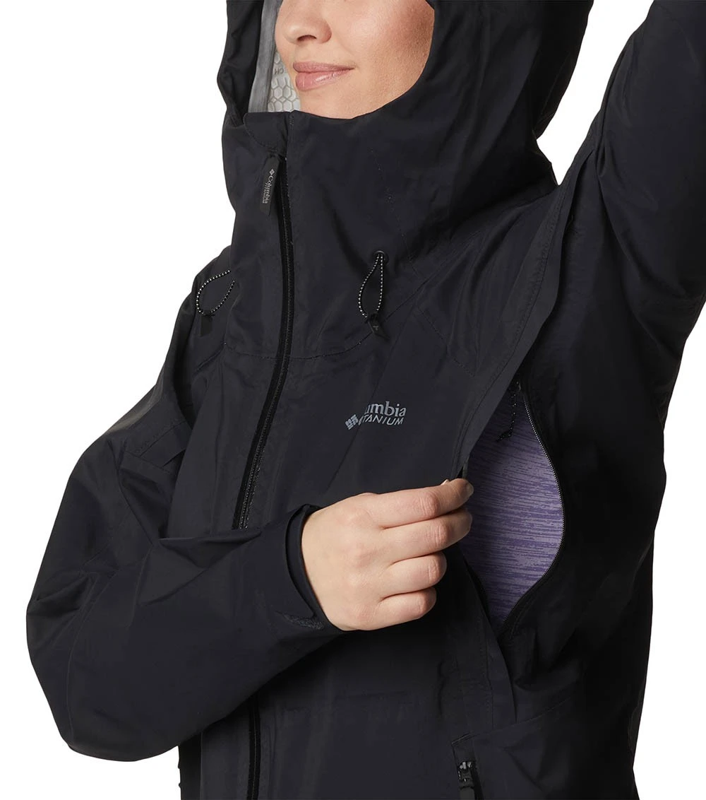 Columbia Mazama Trail Shell Rain Jacket - Womens Black 8 Columbia Mazama Trail Shell Rain Jacket - Womens Black - Image 8