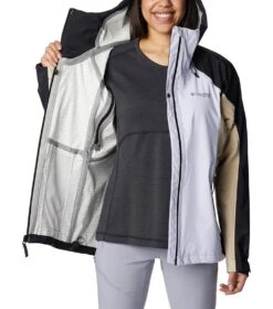 Columbia Mazama Trail Shell Rain Jacket - Womens Purple Tint / Black / Ancient Fossil -Columbia Sale Store 1692185286 2035001 569 5