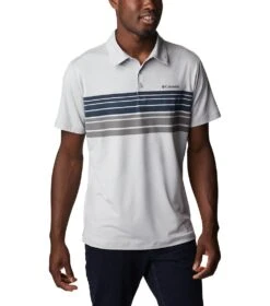 Columbia Tech Trail Novelty Polo - Mens Columbia Grey Heather Stripe -Columbia Sale Store 1692185291 2036881 039 5