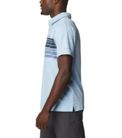 Columbia Tech Trail Novelty Polo - Mens Jet Stream Heather Stripe -Columbia Sale Store 1692185292 2036881 430 3