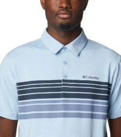 Columbia Tech Trail Novelty Polo - Mens Jet Stream Heather Stripe -Columbia Sale Store 1692185293 2036881 430 4