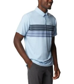 Columbia Tech Trail Novelty Polo - Mens Jet Stream Heather Stripe -Columbia Sale Store 1692185293 2036881 430 5
