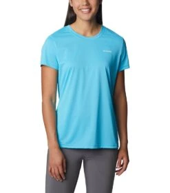 Columbia Hike Short Sleeve Crew Lightweight Shirt - Womens Atoll Heather