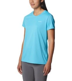 Columbia Hike Short Sleeve Crew Lightweight Shirt - Womens Atoll Heather -Columbia Sale Store 1692194396 1991551 404 5