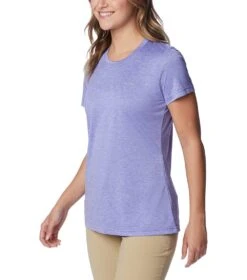 Columbia Hike Short Sleeve Crew Lightweight Shirt - Womens Purple Lotus Heather -Columbia Sale Store 1692194401 1991551 546 5