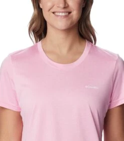 Columbia Hike Short Sleeve Crew Lightweight Shirt - Womens Wild Rose Heather -Columbia Sale Store 1692194403 1991551 679 4