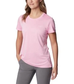 Columbia Hike Short Sleeve Crew Lightweight Shirt - Womens Wild Rose Heather -Columbia Sale Store 1692194404 1991551 679 5