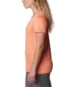 Columbia Hike Short Sleeve Crew Lightweight Shirt - Womens Sunset Orange / Heather -Columbia Sale Store 1692194406 1991551 853 3