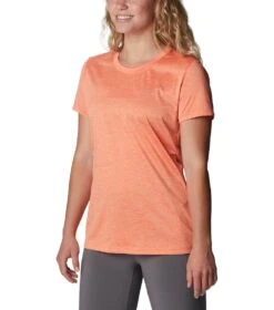 Columbia Hike Short Sleeve Crew Lightweight Shirt - Womens Sunset Orange / Heather -Columbia Sale Store 1692194407 1991551 853 5