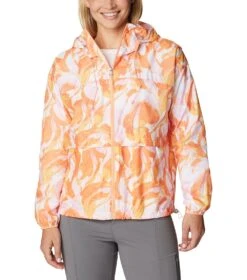 Columbia Alpine Chill Windbreaker - Womens Peach Bloomdye Print