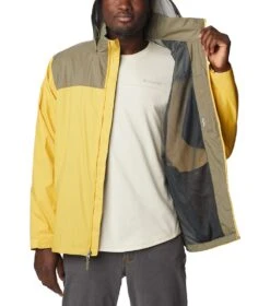 Columbia Glennaker Lake Rain Jacket - Mens Golden Nugget / Stone Green -Columbia Sale Store 1693072105 RM2015 742 5