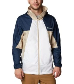 Columbia Point Park Windbreaker Jacket - Mens White / Collegiate Navy