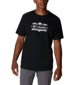 Columbia Explorers Canyon Back T-Shirt - Mens Black / White Border