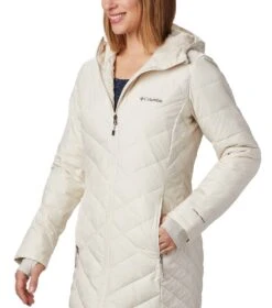 Columbia Heavenly Long Hooded Jacket - Womens Chalk -Columbia Sale Store 1738161 191 3